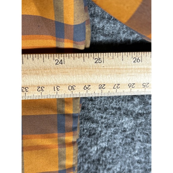LL Bean Mens XL Tall Plaid Short Sleeve Button Down Shirt Orange Yellow 513666 - Picture 5 of 7